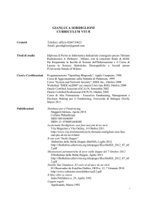 Curriculum Vitae di Gianluca Sordiglioni