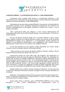 Pagina 1 di 16 CAPITOLO PRIMO : L`ATTENZIONE QUANTICA A