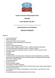 Scuola Triennale di Naturopatia PsicA PESCARA Anno Didattico