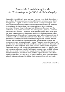 L`essenziale è invisibile agli occhi da “Il piccolo principe”di A. de
