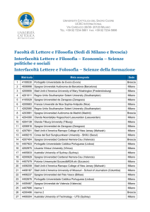 Facoltà di Lettere e Filosofia - Università Cattolica del Sacro Cuore