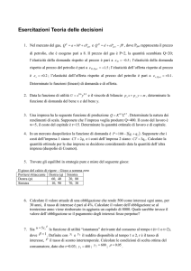 Esercitazioni Teoria delle decisioni