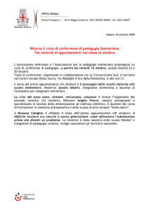 Ritorna il ciclo di conferenze di pedagogia Steineriana