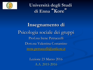 Insegnamento di Psicologia sociale dei gruppi