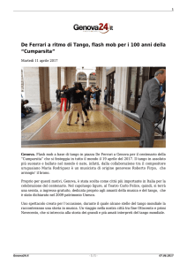 De Ferrari a ritmo di Tango, flash mob per i 100 anni della