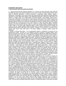 DOCUMENTO CONCLUSIVO I valori femminili nella vita sociale ed