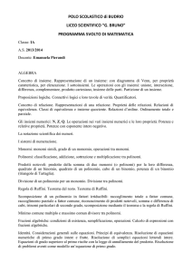 PROGRAMMA SVOLTO DI MATEMATICA - Home