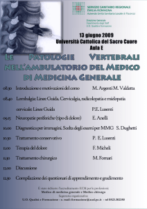Le Patologie Vertebrali nell`ambulatorio del Medico di Medicina