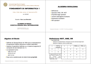Capitolo 1. Algebra booleana e rappresentazione binaria.