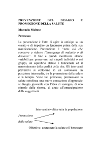 PREVENZIONE DEL DISAGIO E PROMOZIONE DELLA SALUTE