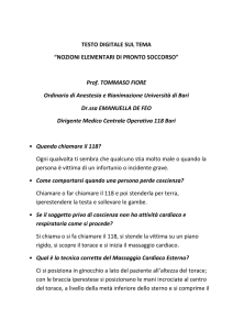 NOZIONI ELEMENTARI DI PRONTO SOCCORSO