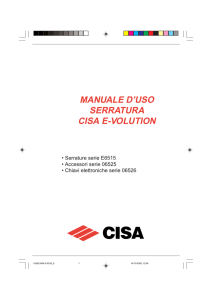 MANUALE D`USO SERRATURA CISA E