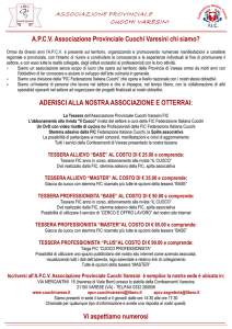 volantino di presentazione - Associazione Provinciale Cuochi Varesini