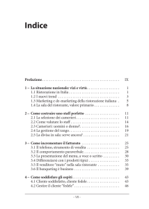 Indice - Nuove tecniche di marketing per i ristoratori
