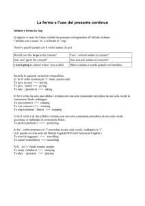 La forma e l`uso del presente continuo File