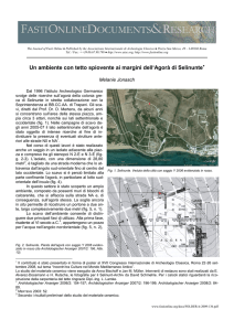 Un ambiente con tetto spiovente ai margini dell`Agorà di Selinunte