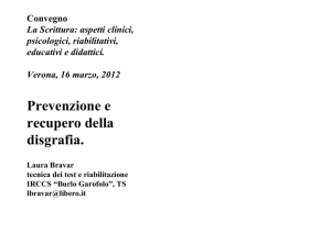 Prevenzione e recupero della disgrafia.