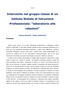 intervento nel gruppo-classe di un istituto statale di istruzione