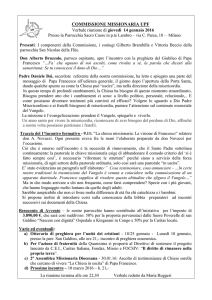COMMISSIONE MISSIONARIA UPF