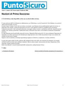 Stampa - Nozioni di Primo Soccorso