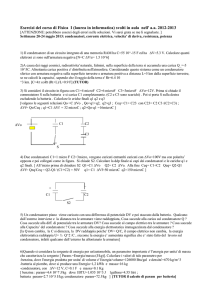 Esercizi del corso di Fisica I (laurea in informatica) svolti in aula nell