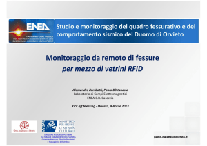 Monitoraggio da remoto di fessure per mezzo di vetrini RFID