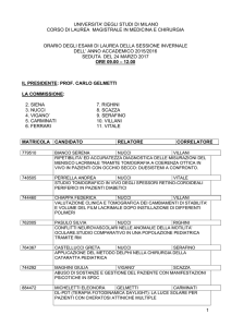 Seduta del mattino - Medicina e Chirurgia Unimi