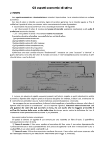 Gli aspetti economici di stima
