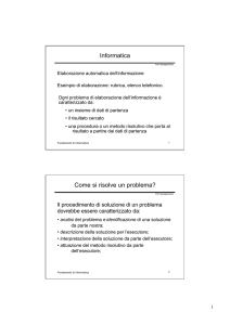 Informatica Come si risolve un problema?