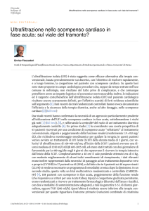 Ultrafiltrazione nello scompenso cardiaco in fase acuta: sul viale del