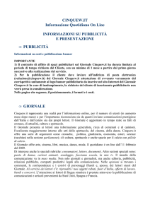 CINQUEW.IT Informazione Quotidiana On Line INFORMAZIONI SU