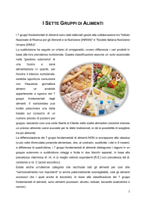 I SETTE GRUPPI DI ALIMENTI