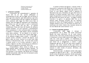 1. La Parola ti custodirà L`osservanza dei comandamenti è garanzia