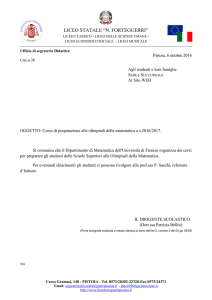 Circ.038 - Corsi preparazione Olimpiadi Matematica