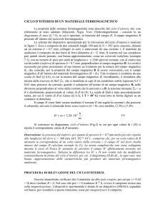 CICLO D`ISTERESI DI UN MATERIALE FERROMAGNETICO