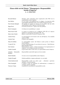 Elenco delle tesi del Master "Management e Responsabilità Sociale