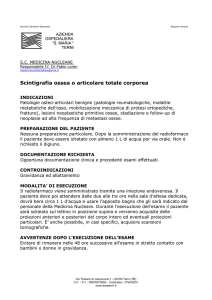 Scintigrafia ossea o articolare totale corporea