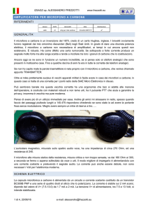 AMPLIFICATORE PER MICROFONO A CARBONE RIFERIMENTI