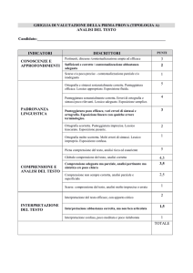 Griglia Valutazione Analisi Testo - Prima Prova