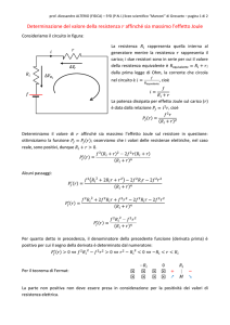 Determinazione del valore della resistenza affinché