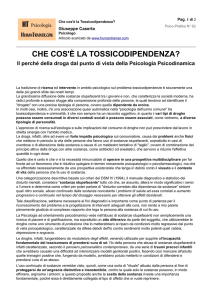 CHE COS`È LA TOSSICODIPENDENZA?
