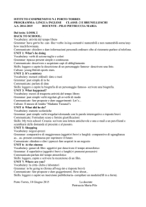 Programma inglese 2E - Istituto Comprensivo N.1 – Porto Torres