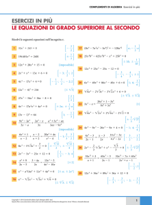 Esercizi di Algebra: Equazioni di Grado Superiore al Secondo