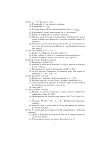 (1) Sia φ = la sezione aurea. (a) Provare che φ `e un numero