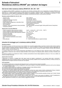 Scheda d`istruzioni 1 Resistenza elettrica IRVAR® per