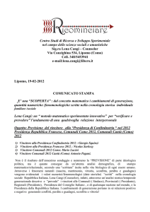 Comunicato stampa 4 vincitori - RICOMINCIARE, Leggi nei nuimeri