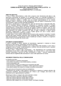 CORSO DI RILIEVO DELL`ARCHITETTURA E DELLA CITTA`