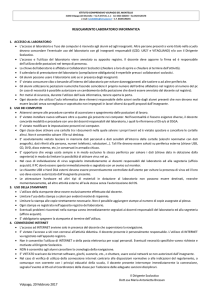 REGOLAMENTO LABORATORIO INFORMATICA Volpago, 20