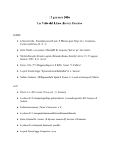 15 gennaio 2016 La Notte del Liceo classico Foscolo