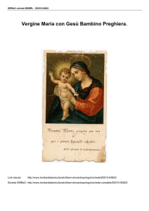 Vergine Maria con Gesù Bambino Preghiera.